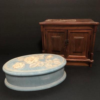 LOT 29U: Vintage Jewelry Boxes - Design Gifts Inoclay & Wooden