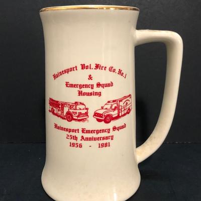 LOT 68U: Vintage 1989 Avon Tribute to American Firefighters Stein & Local New Jersey Commemorative Fire Department Mugs