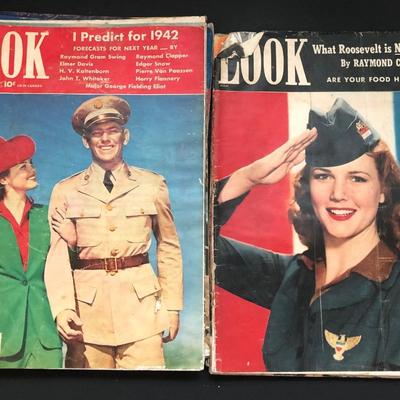 LOT 72U: Vintage 1940s WWII-Era Look Magazines