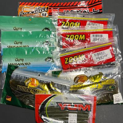 LOT 105B: Artificial Plastic Fishing Baits - Zoom, Yum, Yamamoto and More