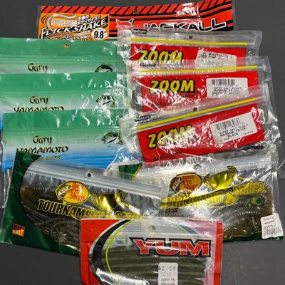 LOT 105B: Artificial Plastic Fishing Baits - Zoom, Yum, Yamamoto and More