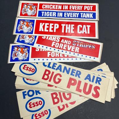 LOT 116B: Vintage 1970s Esso Gas Bumper Stickers