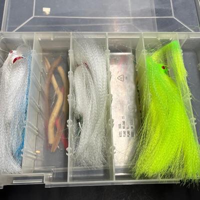 LOT 121B: Assorted Fishing Lures - Rigged Soft Baits, Bucktails and More