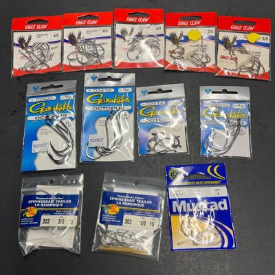 LOT 135B: Unopened Packs of Fishing Hooks- Various Sizes and Types