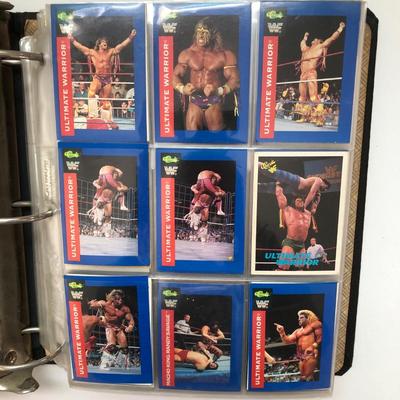 LOT 201U: Binder full of Wrestling Trading Cards - Hulk Hogan, Ultimate Warrior, Macho Man Randy Savage & More