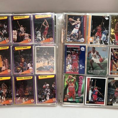 LOT 203U: Sheets of Basketball Trading Cards - Magic Johnson, Michael Jordan, Scottie Pippin, Dennis Rodman & More