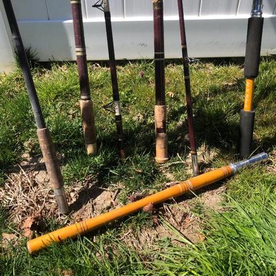 LOT 223S: Vintage Surf Fishing Rods / Pieces