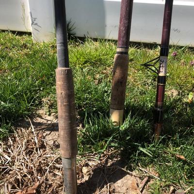 LOT 223S: Vintage Surf Fishing Rods / Pieces