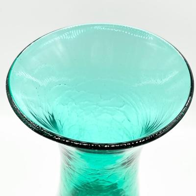BLENKO GLASS ~ Green Crackeled 13.5â€ Vase