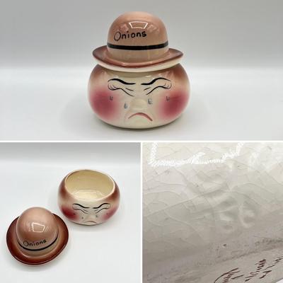 DEFOREST ~ Four (4) Hand Painted Ceramic Condiment Jars ~ *Read Details