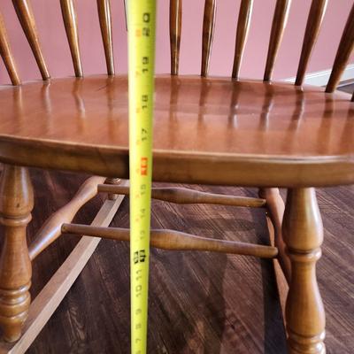 Solid Oak Wood Windsor Style Rocker Rocking Chair