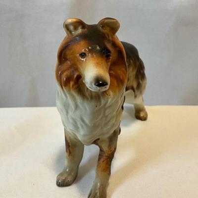 Vintage 1950s porcelain Collie figurine