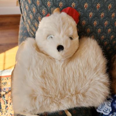 Vintage Muff Doll Head / Teddy Bear Hand Warmer