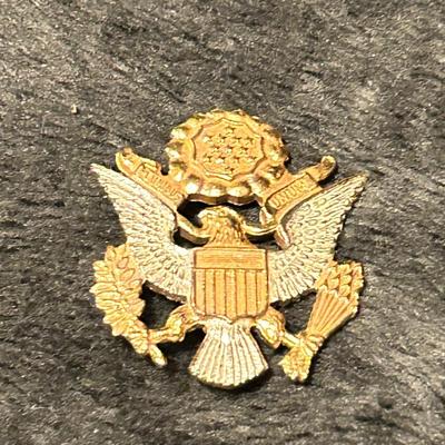 WWII Sterling Army Officer Home Front Sweetheart Hat Badge Pin by H.J.