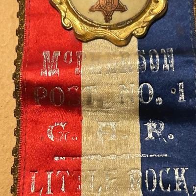 McPherson Post NO.1 G.A.R. Little Rock ARK. Antique Military Ribbon - In Memoriam - The M.C. Lilley & Co.