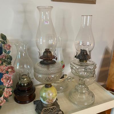 Lot of 5 Kerosene Lamps