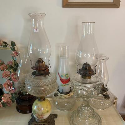 Lot of 5 Kerosene Lamps