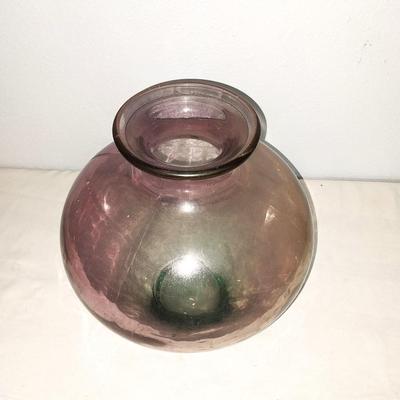TWO TONE COLORED LARGE GLASS VASE