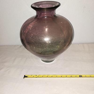 TWO TONE COLORED LARGE GLASS VASE