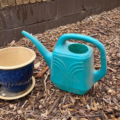 NEW CLAY POTS AND WATERING CAN