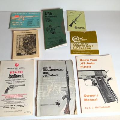 Variety of gun booklets - Ranger Handbook - Ruger - .45 Auto - NRA - M16A1 - AR-15 and more