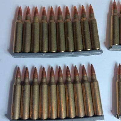 60 cartridge rounds on stripper clips 5.56 MM Ammunition 60 total rounds