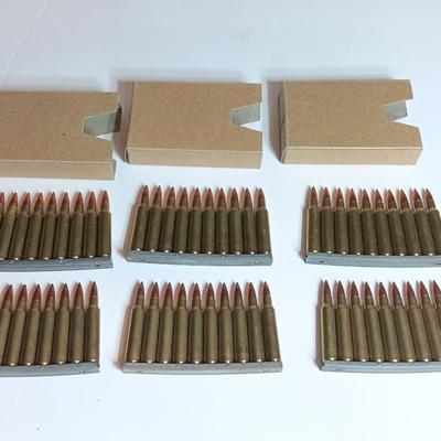 60 cartridge rounds on stripper clips 5.56 MM Ammunition 60 total rounds