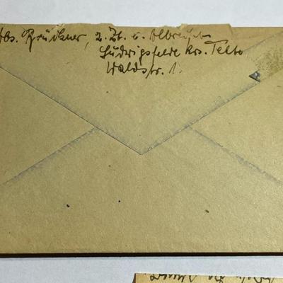 World War II German Letter w/2 Hitler Stamps in Good Preowned Condition as Pic'd.