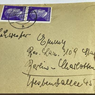 World War II German Letter w/2 Hitler Stamps in Good Preowned Condition as Pic'd.