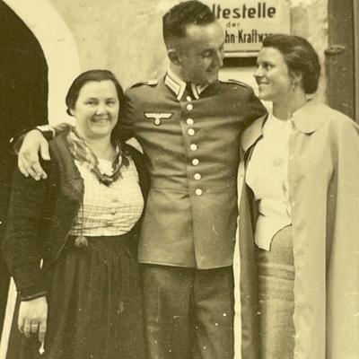Vintage World War II German Photograph 2.5" x 3.5" in Good Preowned Condition.