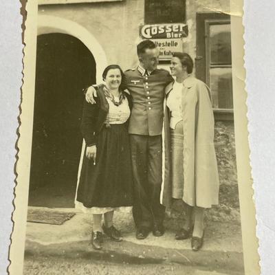 Vintage World War II German Photograph 2.5" x 3.5" in Good Preowned Condition.