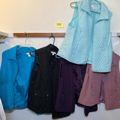 Lot of quilted vests
