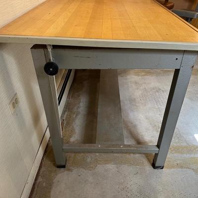 DRAFTING TABLE AND 2 DRAFTING CHAIRS