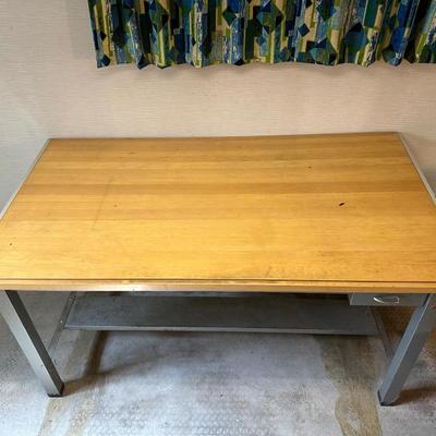 DRAFTING TABLE AND 2 DRAFTING CHAIRS