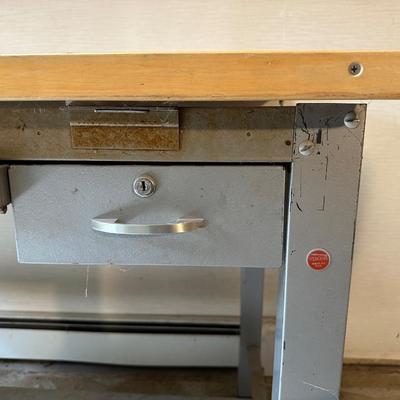 DRAFTING TABLE AND 2 DRAFTING CHAIRS