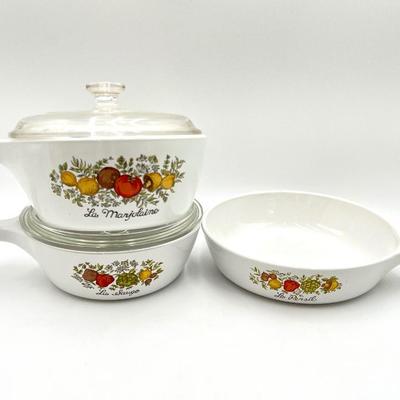 Vintage Corning Ware Spice of Life 44 Pc Dish Set - Made in Japan - Casserole, Petit Pans, Plates, Cups, Saucers