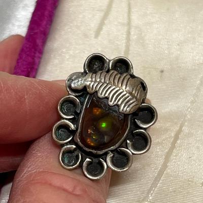 Sterling ring with fire agate