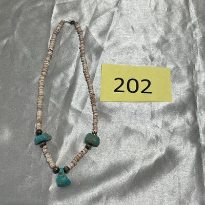 Southwestern style heiche bead necklace