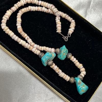 Southwestern style heiche bead necklace