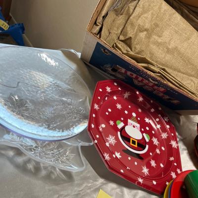Lot of plastic dinnerware and other