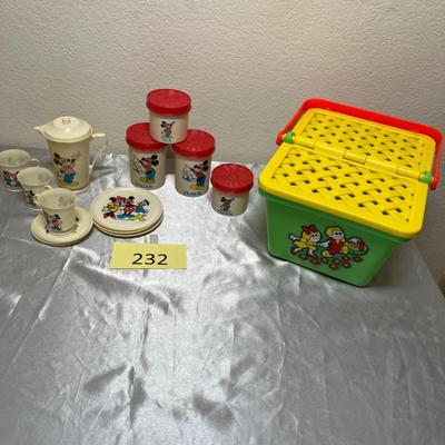 Disney Tea set & Canister w/ Picnic basket