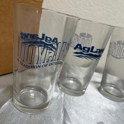Box of Agland 100 year glasses