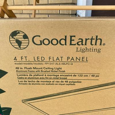 NEW GOOD EARTH 4â€™ FLAT PANEL LED LIGHT, IRONING BOARD AND DRYING RACK