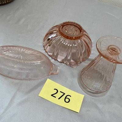 Pink Depression Glass lot