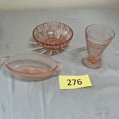 Pink Depression Glass lot