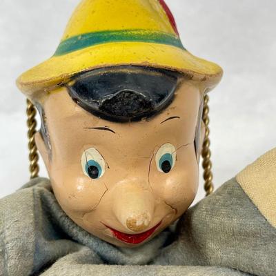 Vintage 1940s Pinocchio Hand Puppet Composition Head Walt Disney