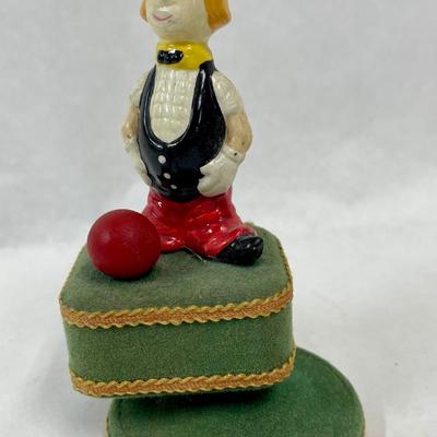 George Good Musical Clown Wind Up Base Spins Plays Send in the Clowns 6â€ tall