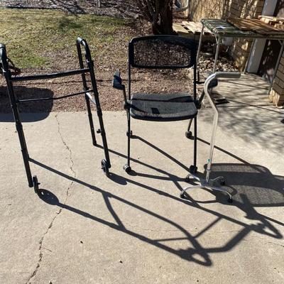 ERGONOMIC ROLLING CHAIR, WALKER AND CANE