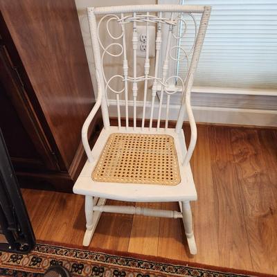 Antique Child Doll Rocker Rocking Chair with pillow