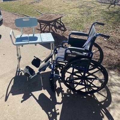 NEW WHEELCHAIR AND A SHOWER SEAT